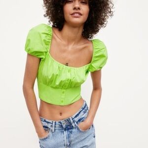 Zara  Neon Green Crop Top